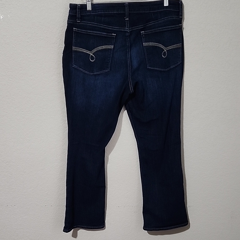 Lee Riders Jeans Womens Size 16 Petite Midrise Boot Cut Dark Wash